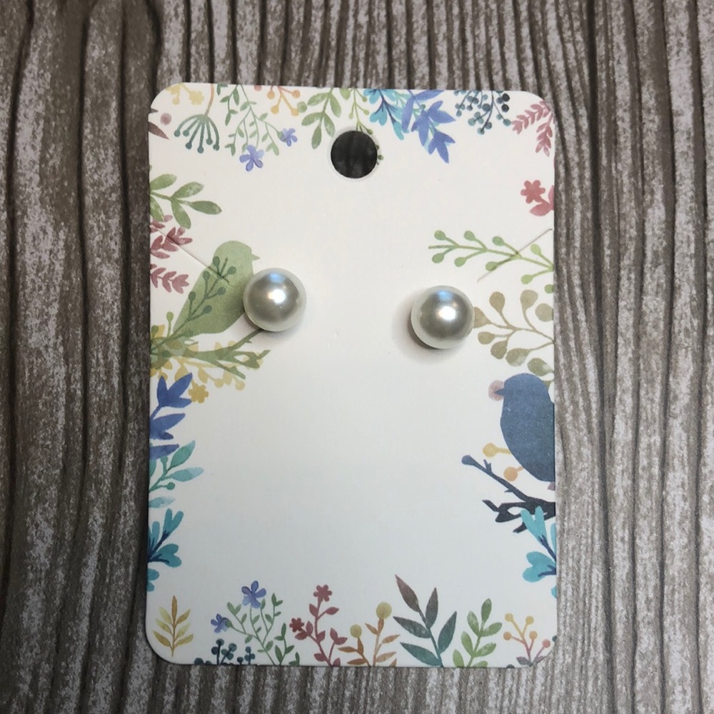 Faux Pearl Stud Earrings